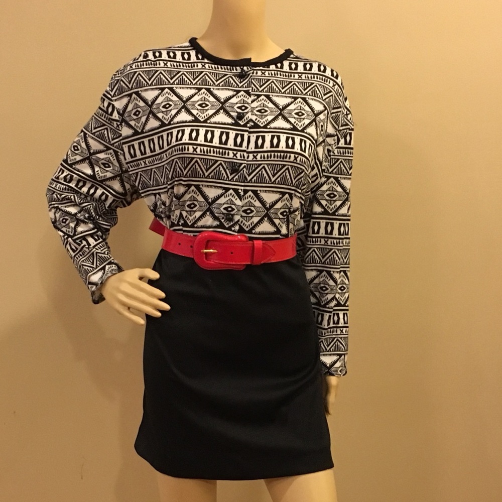 Printed Bodice Sheath Mini Dress NWOT